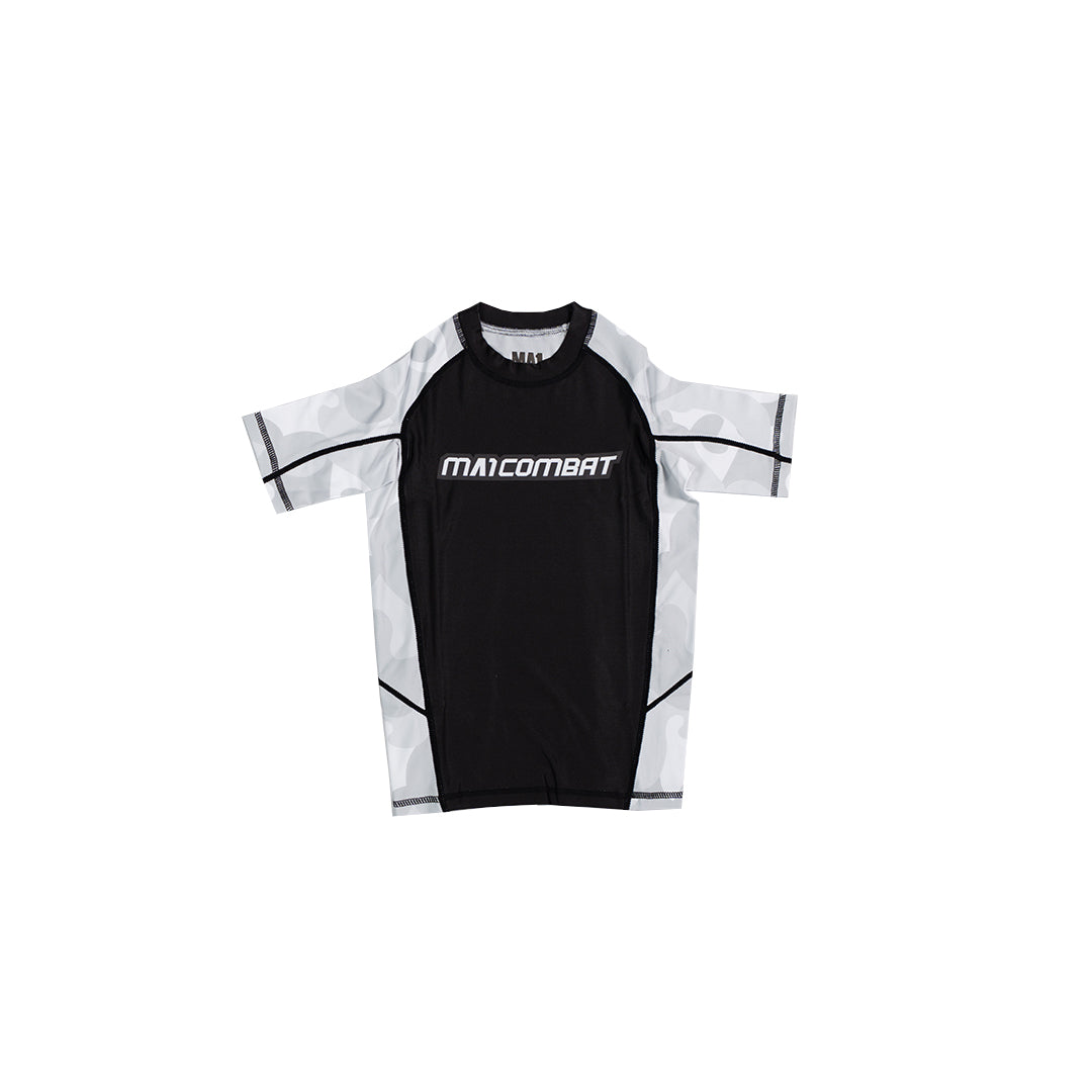 MA1 Kids Camo White Short Sleeve Rashguard