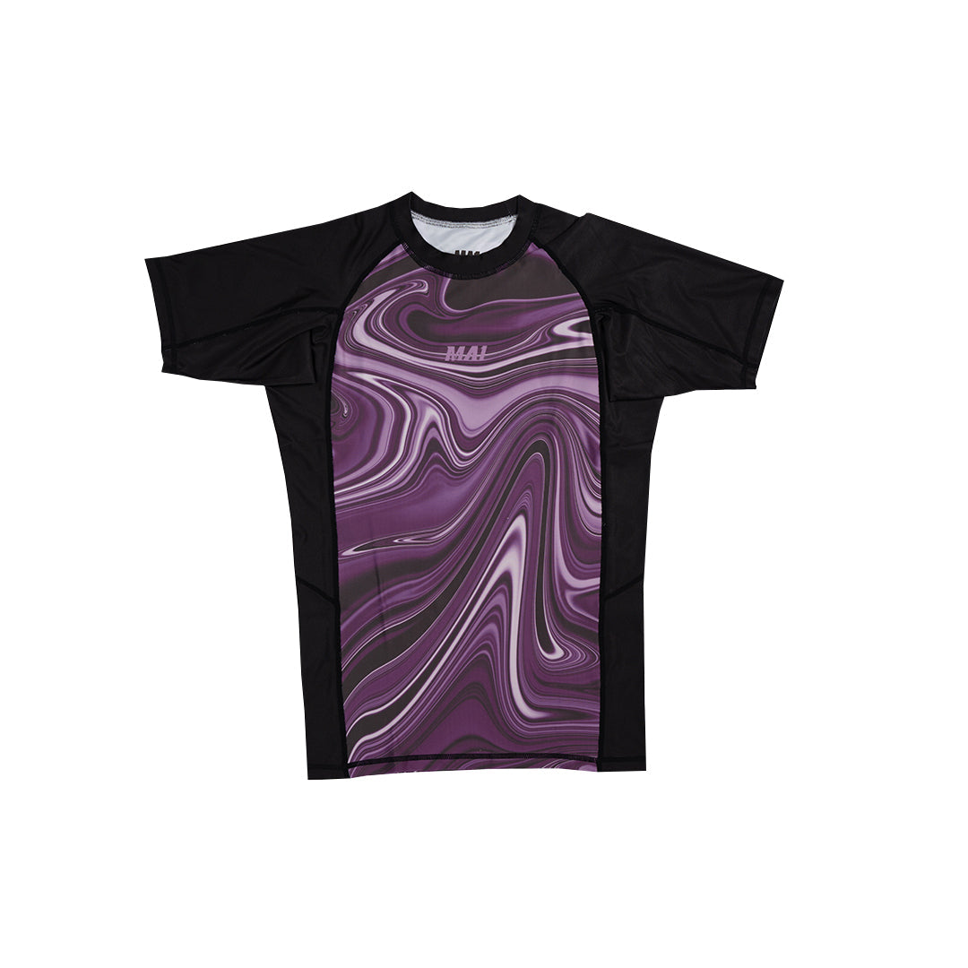 MA1 Liquid Purple Short Sleeve Rashguard, training fit