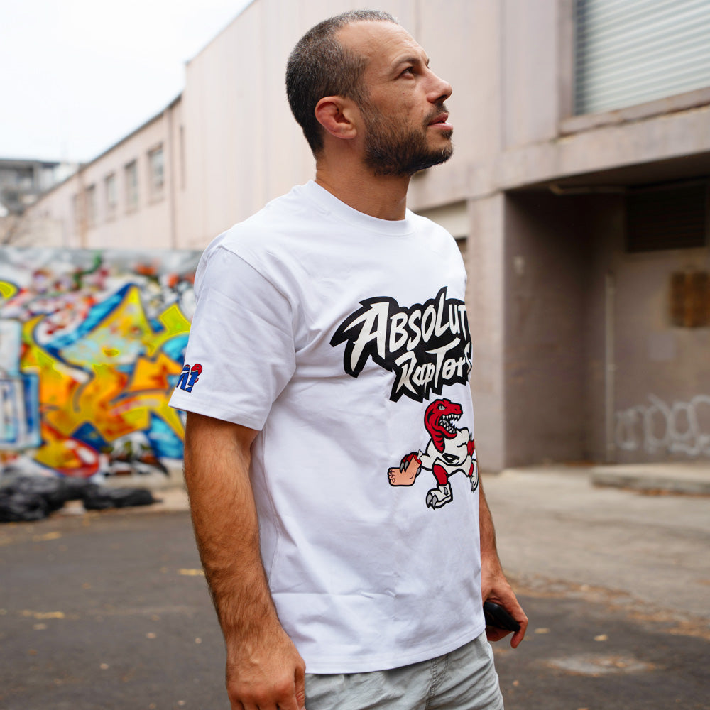 MA1 Absolute MMA Raptors Cotton Oversized White Tee