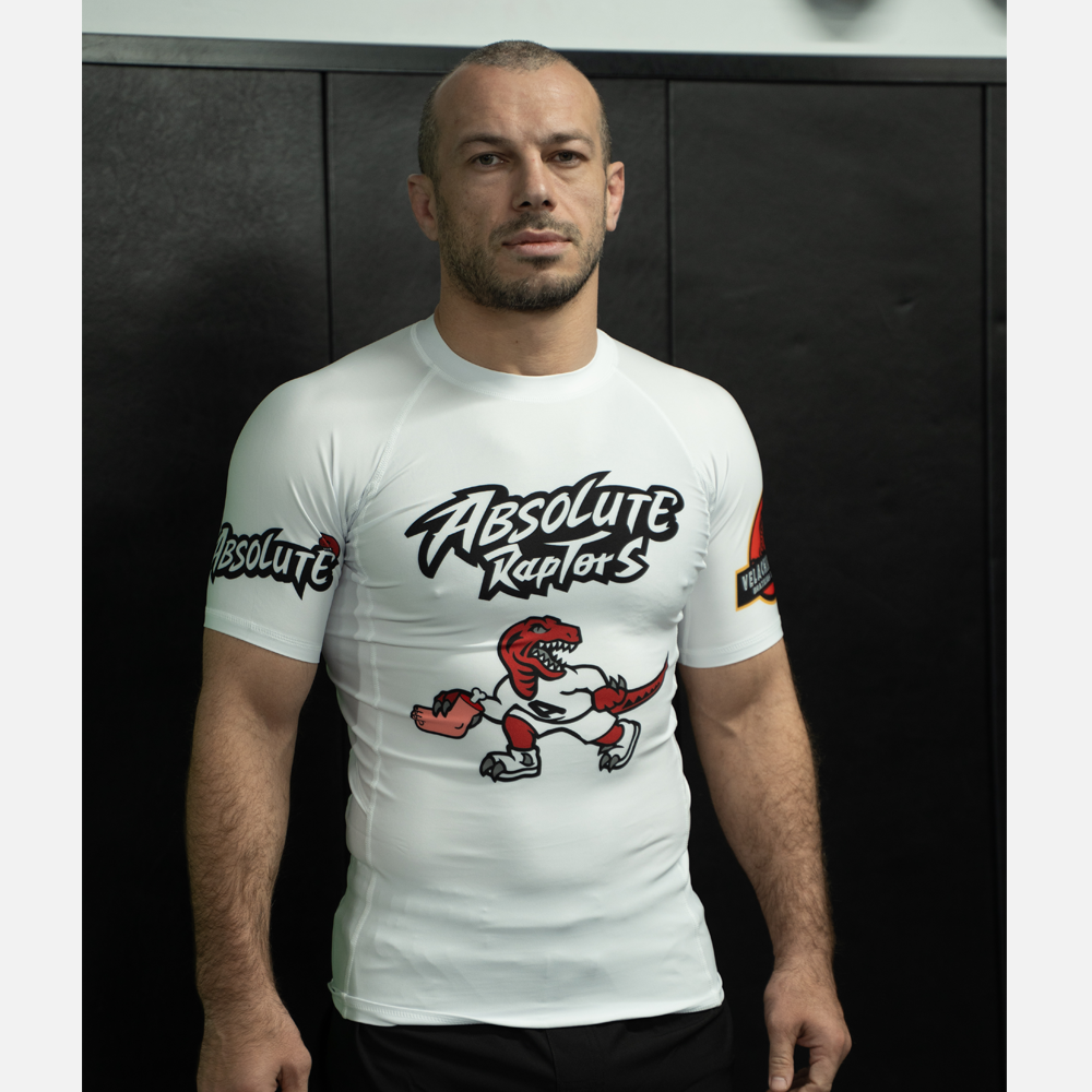 MA1 Absolute Raptors White Short Sleeve Rashguard