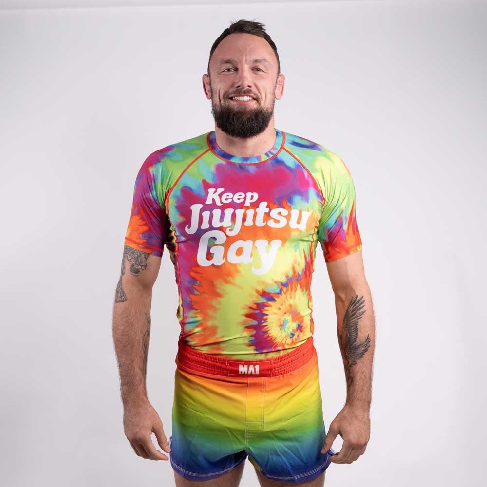 MA1 Keep BJJ Gay Tie Dye Short Sleeve Rashguard