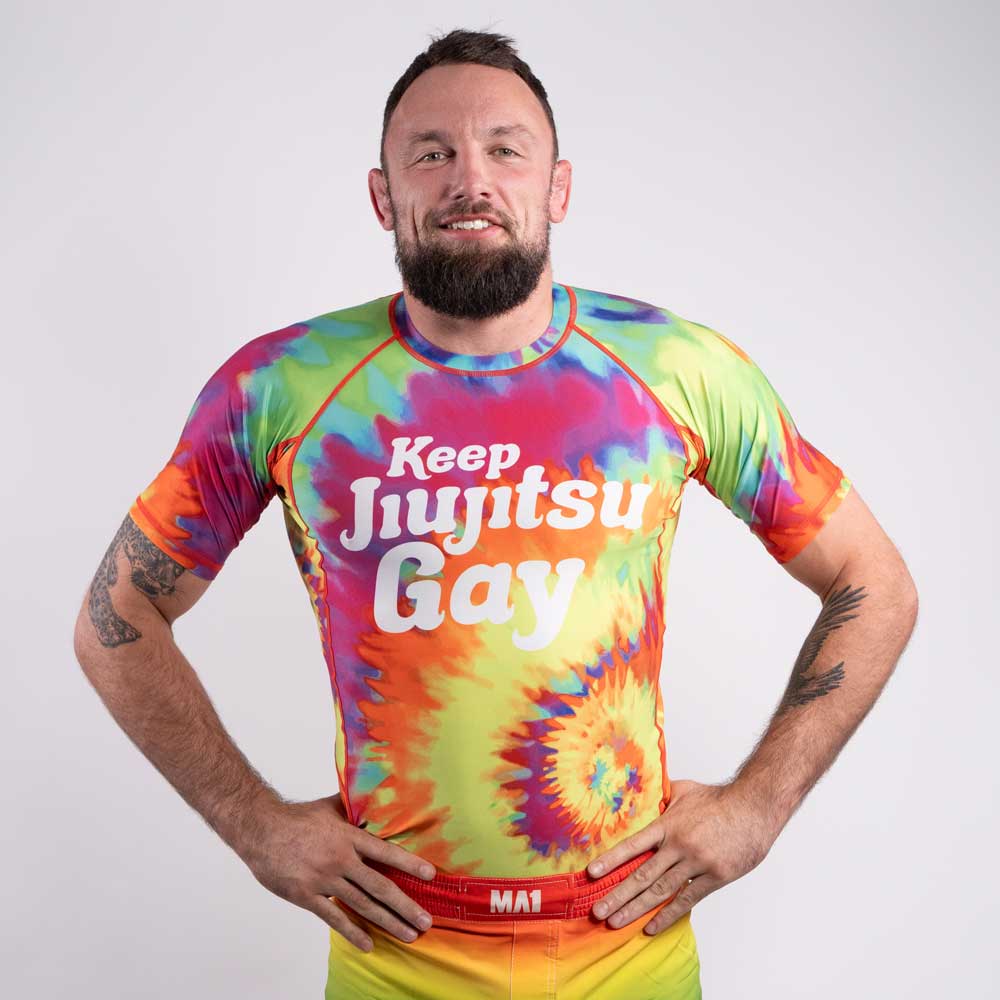 MA1 Keep BJJ Gay Tie Dye Short Sleeve Rashguard