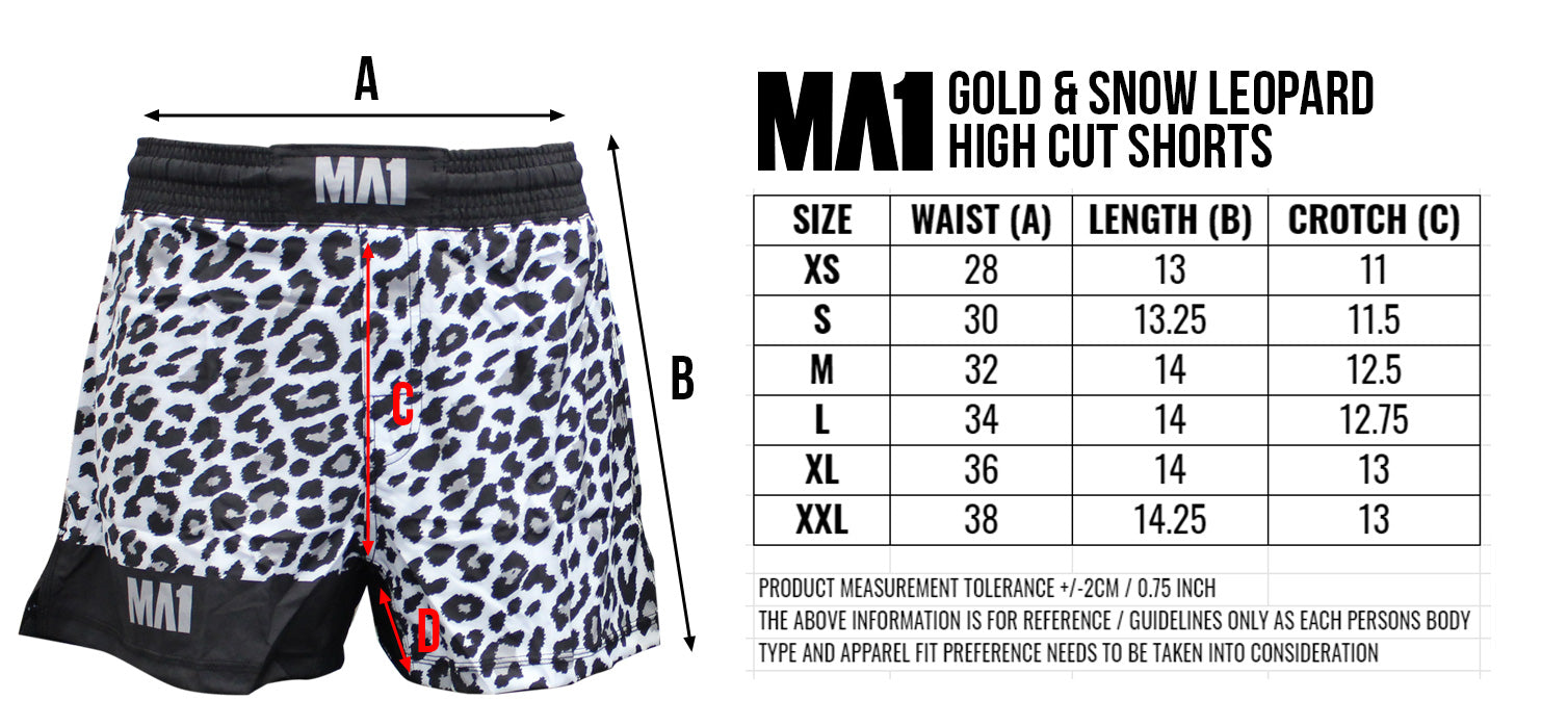 MA1 Craig Jones Snow Leopard High Cut MMA Shorts
