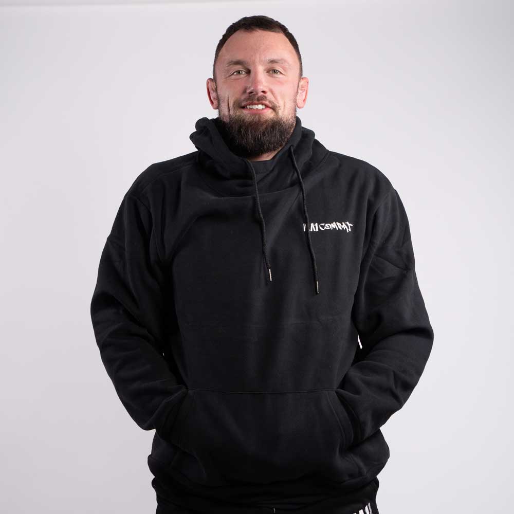 MA1 Combat Black White High Neck Hoodie