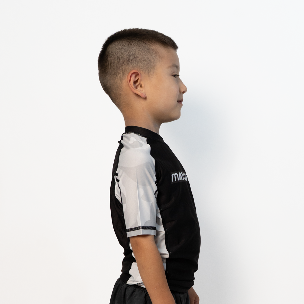 MA1 Kids Camo White Short Sleeve Rashguard - product photo 3