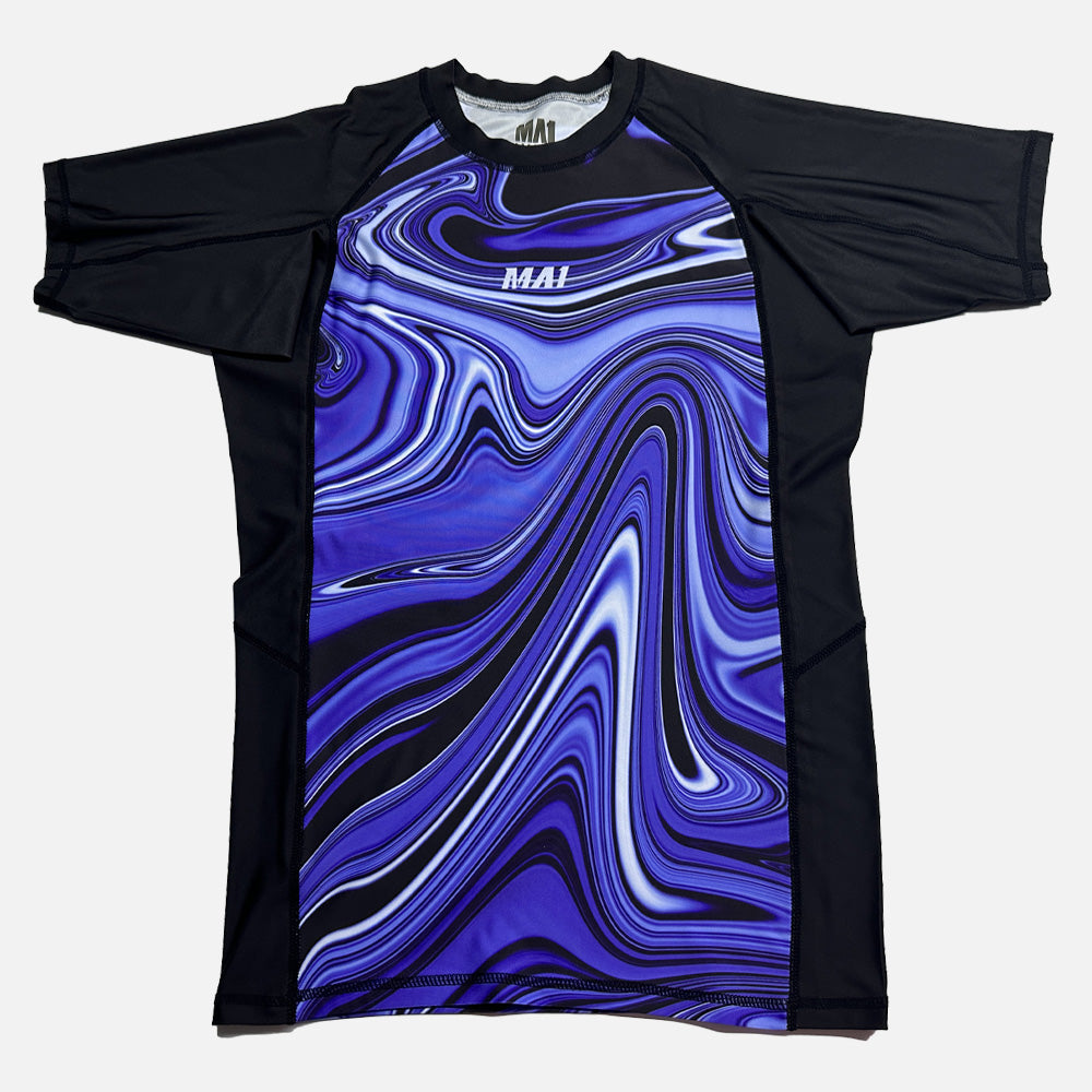 MA1 Liquid Blue Short Sleeve Rashguard, ranked blue rash guard