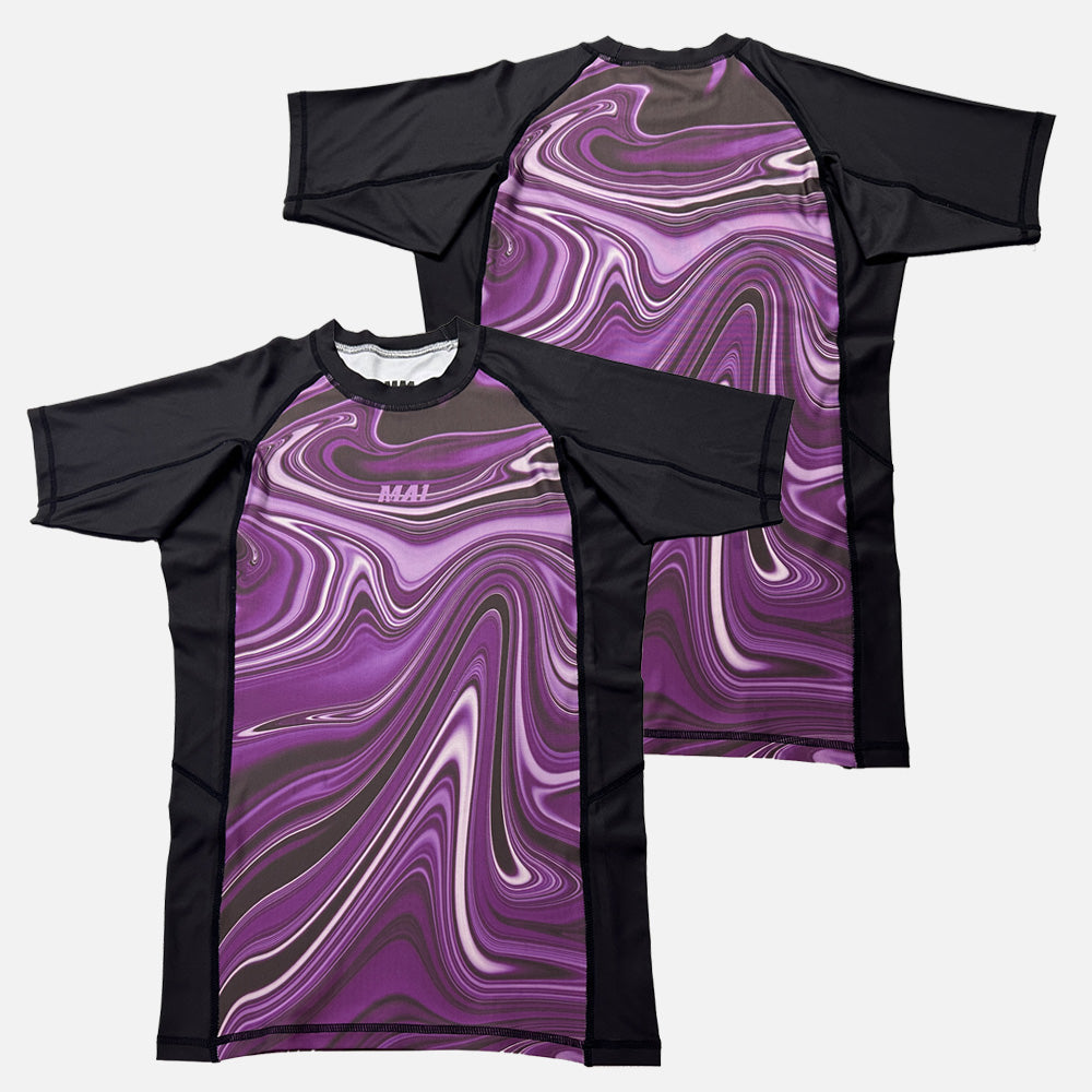MA1 Liquid Purple Short Sleeve Rashguard, product view