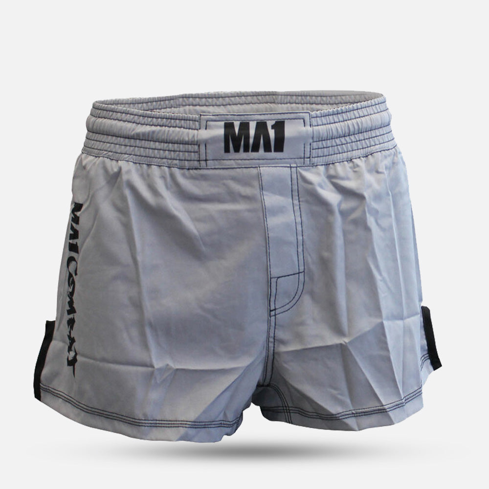 MA1 Combat Basic Grey Black High Cut MMA Shorts - product photo 2