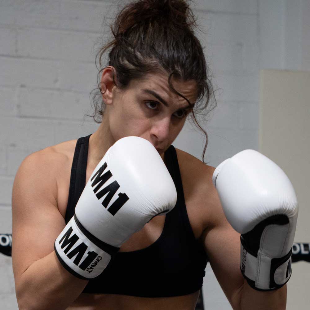 MA1 Combat White Leather Boxing Gloves