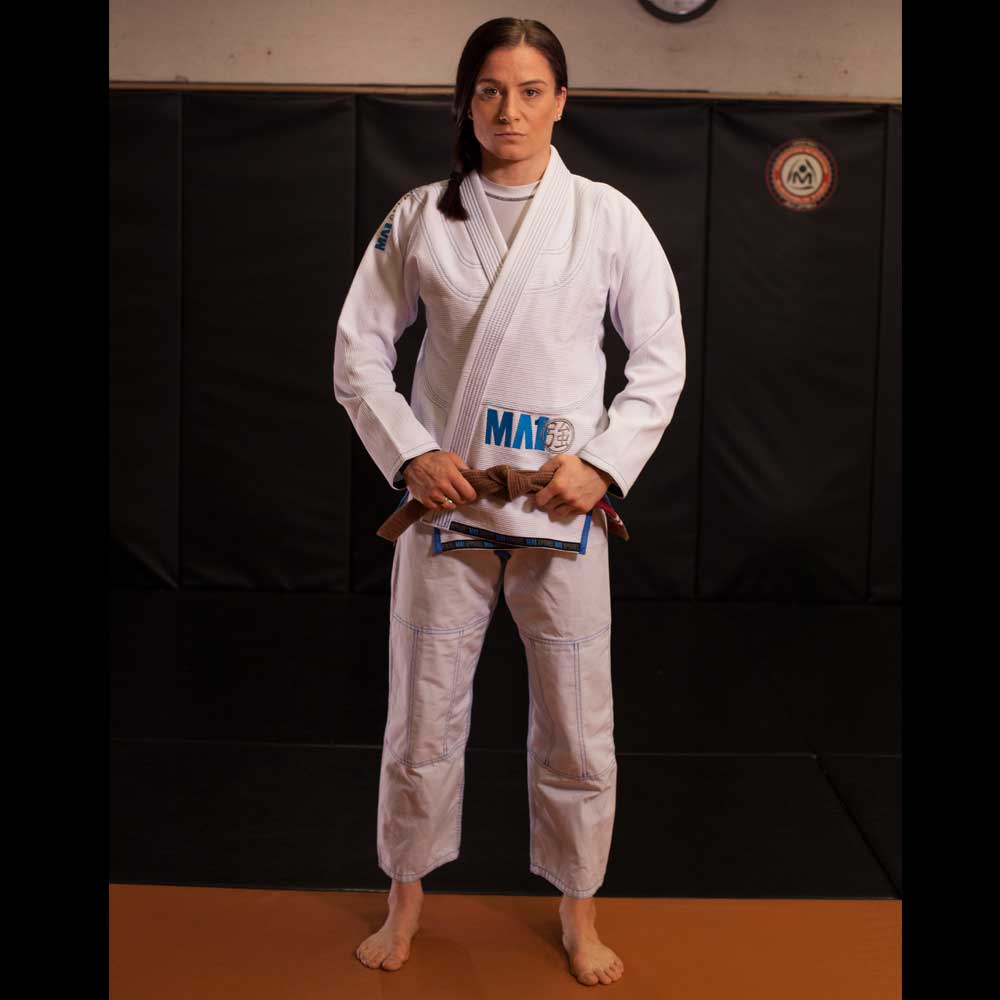 MA1 Female Premium Comp Gi - White, Baby Blue & Grey