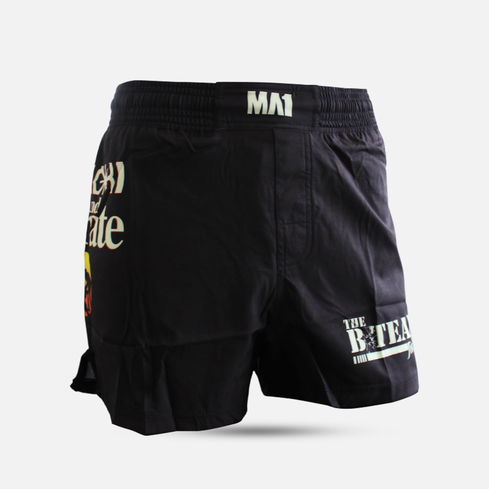 B-Team - Mexican Ground Karate Black High Cut MMA Shorts - product photo 5