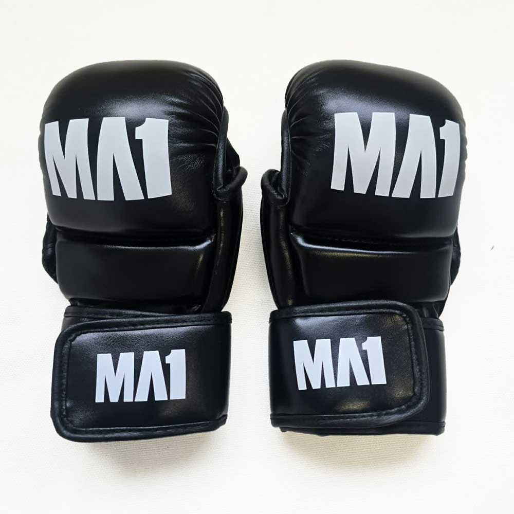 MA1 Skin Tech MMA Sparring Gloves - Black & White