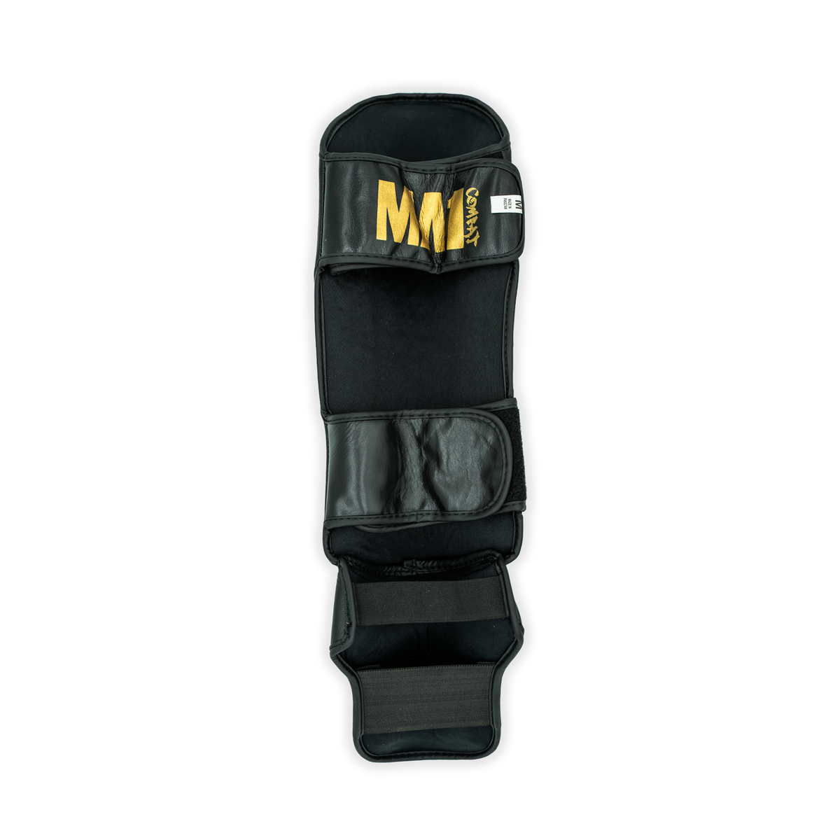 MA1 Black Gold Leather Shin Guards - product photo 4