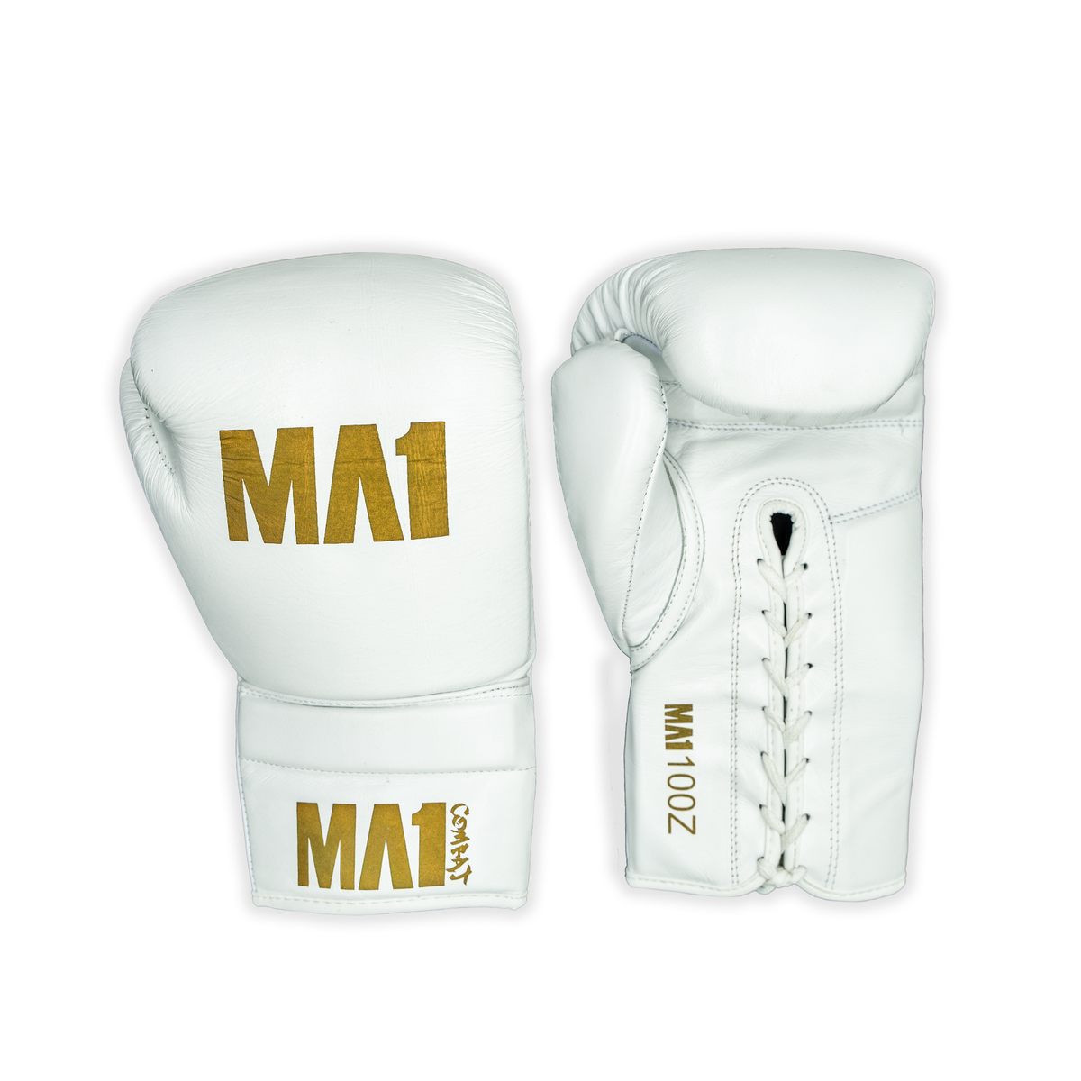 MA1 Combat Premium White Gold Leather Lace Up Gloves - product photo 2