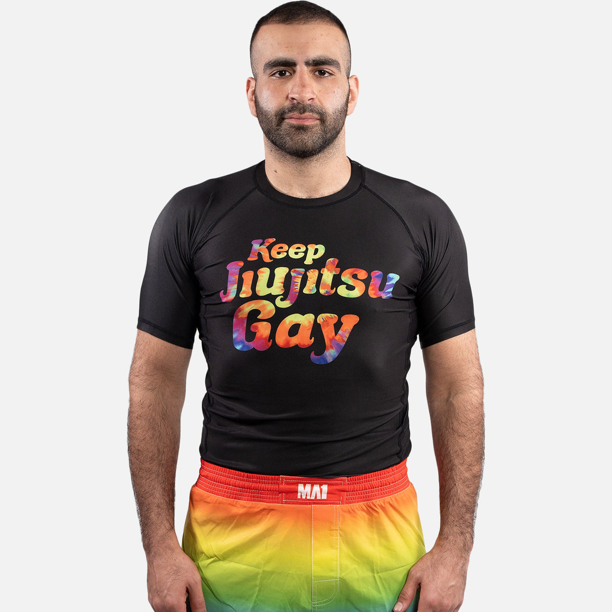 MA1 Keep BJJ Gay Logo Short Sleeve Rashguard - product photo 5
