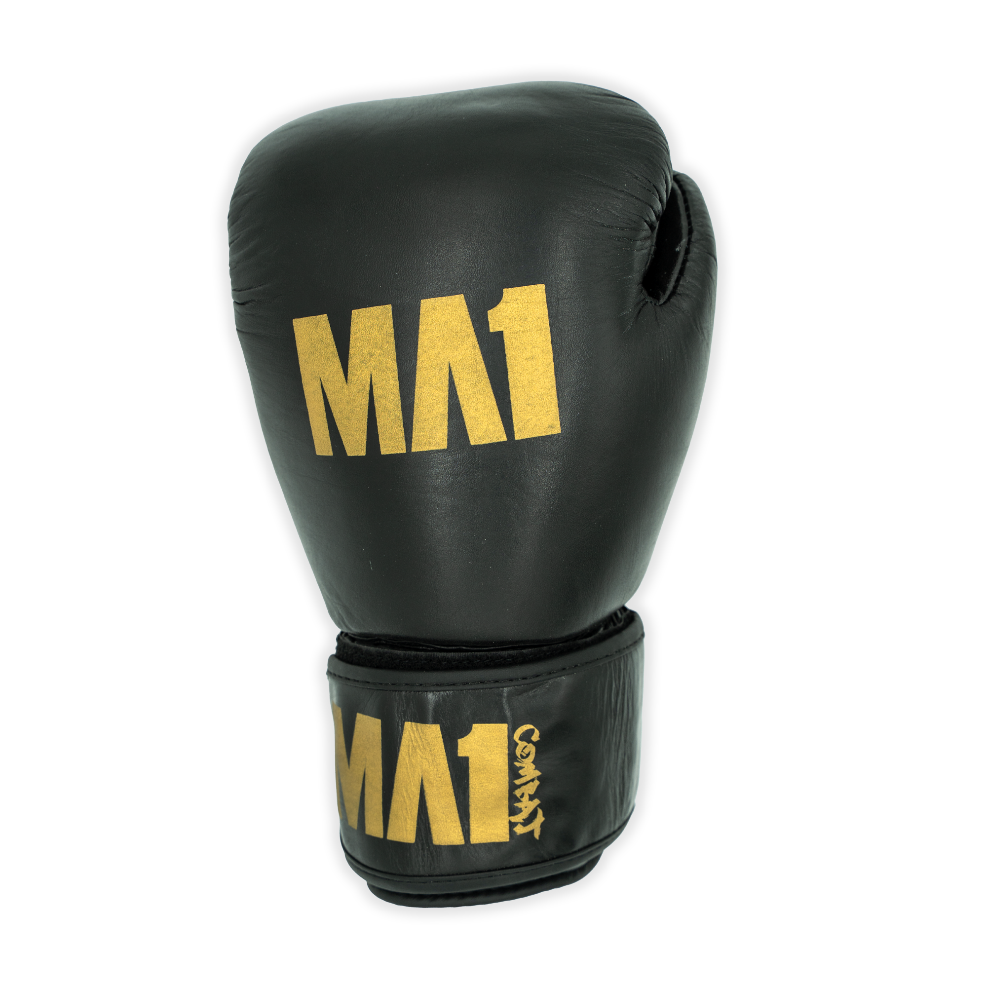 MA1 Combat Black Gold Leather Boxing Gloves