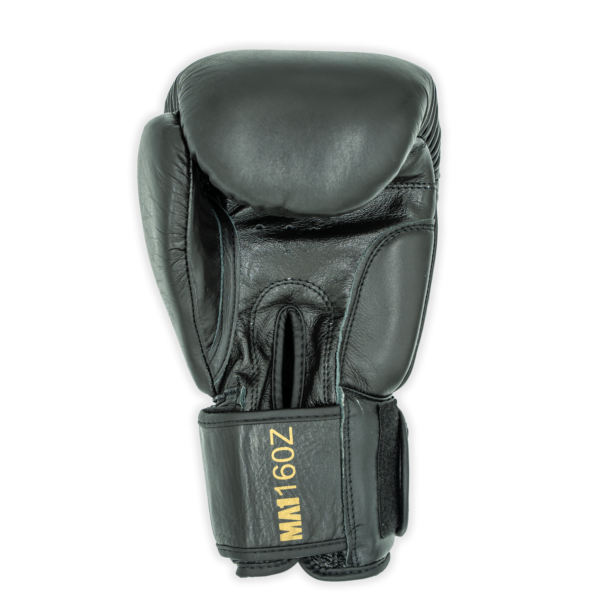 MA1 Combat Black Gold Leather Boxing Gloves - product photo 3