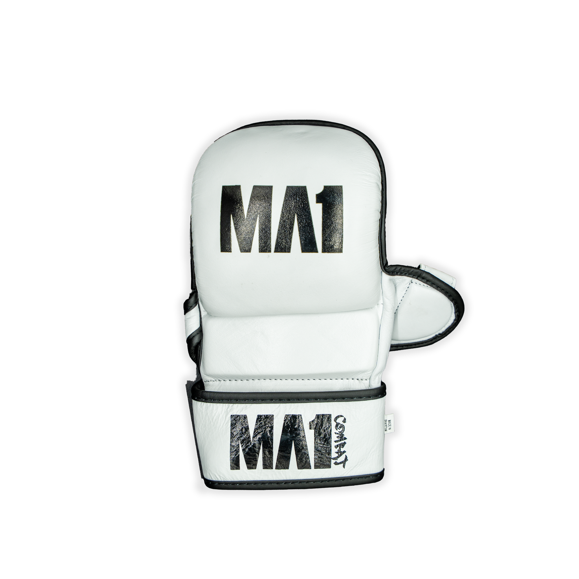 MA1 White Elite Leather MMA Sparring Gloves