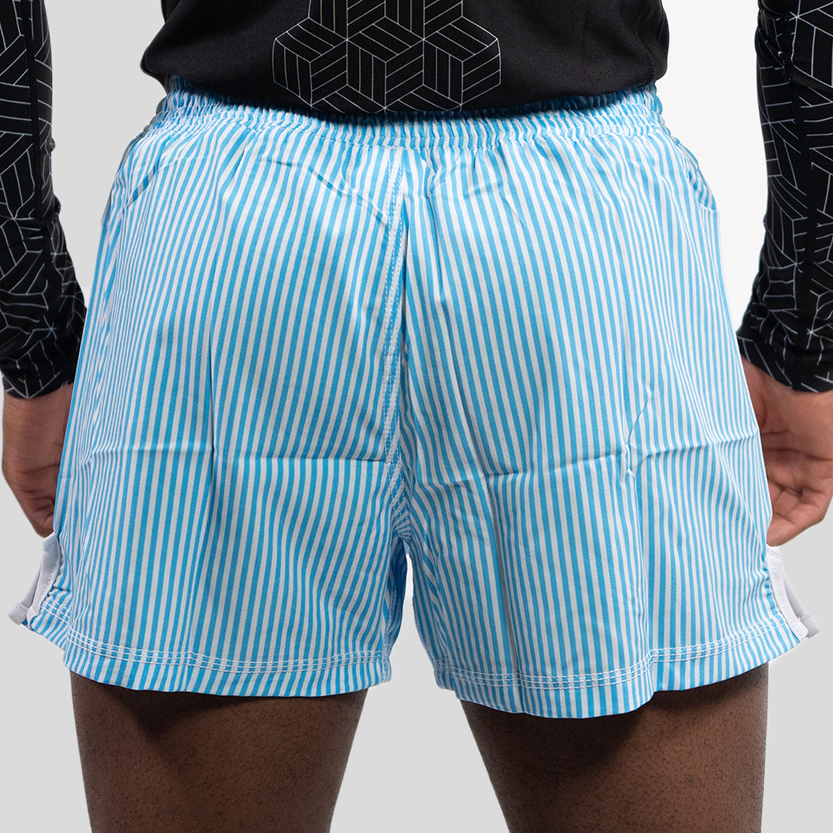 MA1 Blue and White Pinstripe MMA Shorts - product photo 4