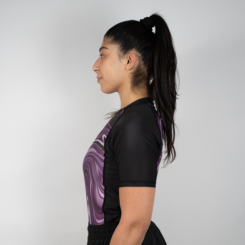 MA1 Liquid Purple Short Sleeve Rashguard - product photo 4