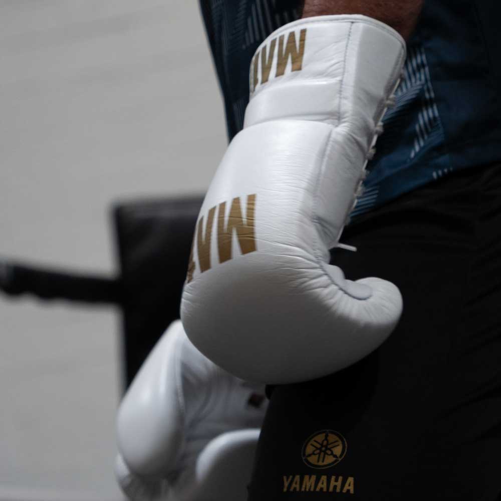 MA1 Combat Premium White Gold Leather Lace Up Gloves
