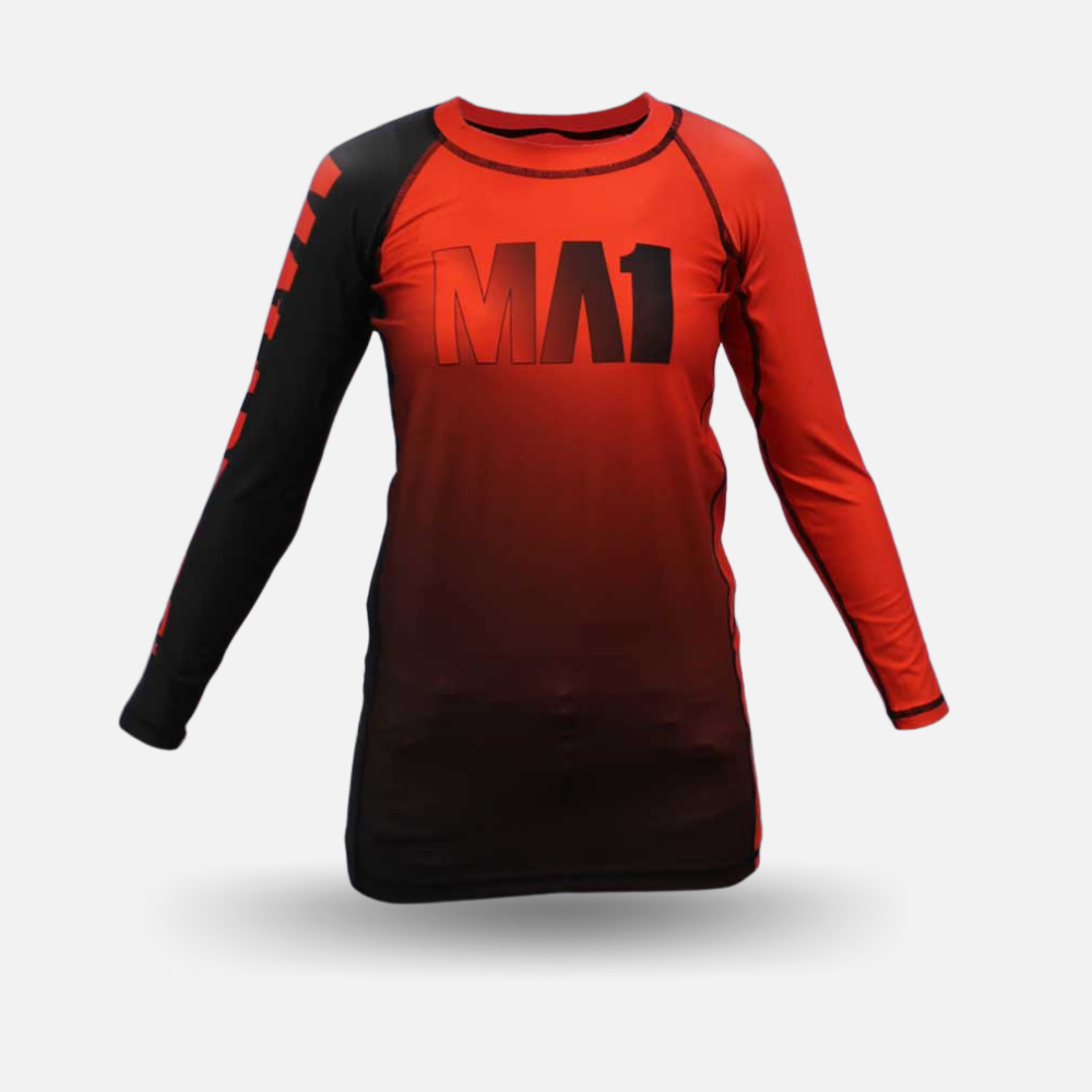 MA1 Kids Long Sleeve Rash Guard - Gradient Orange