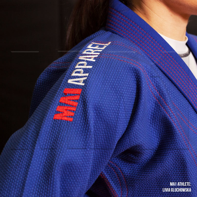 MA1 Female Premium Comp Gi - Blue, Red & White