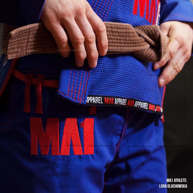 MA1 Female Premium Comp Gi - Blue, Red & White