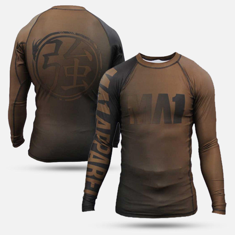 MA1 Long Sleeve Rash Guard - Gradient Brown