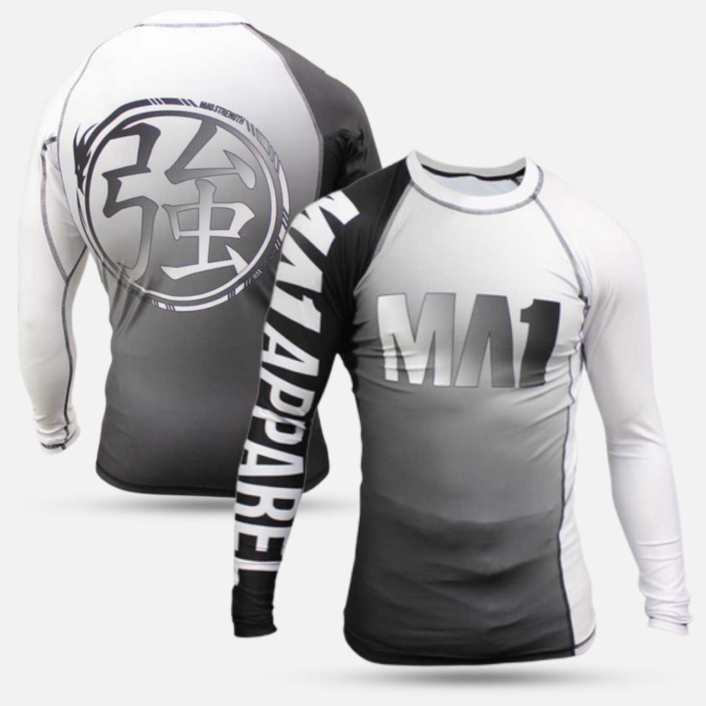 MA1 Long Sleeve Rash Guard - Gradient White