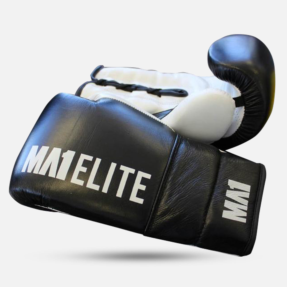 MA1 Elite Leather Lace up Gloves - Black