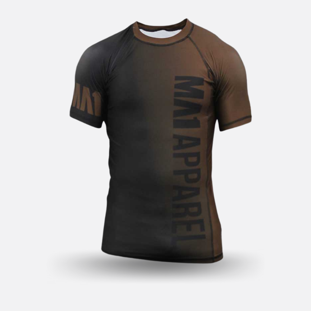 MA1 Short Sleeve Rash Guard - Gradient Brown