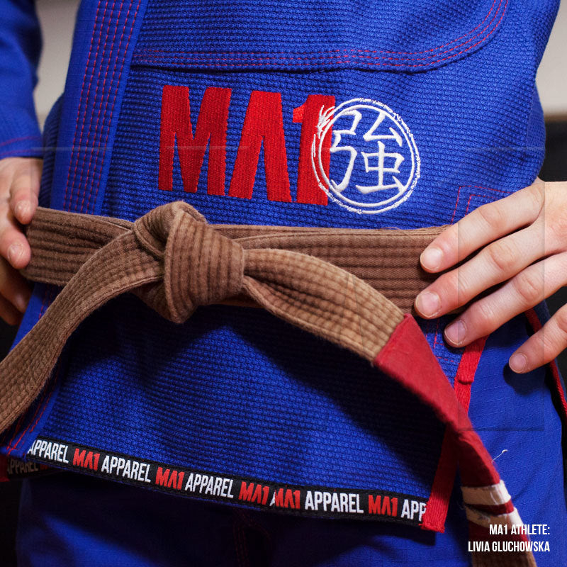 MA1 Female Premium Comp Gi - Blue, Red & White - product photo 4
