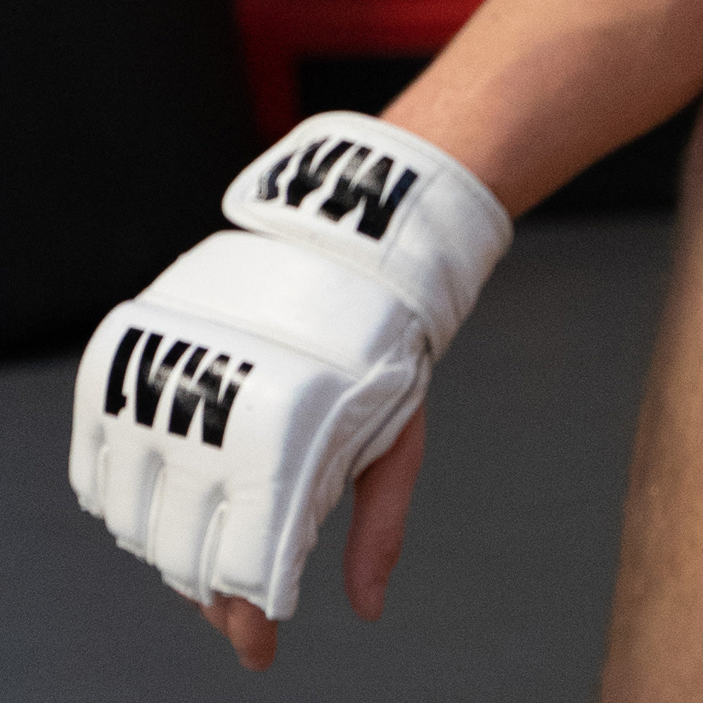 MA1 White Leather 4oz MMA Gloves - product photo 5