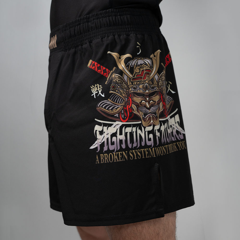 MA1 Fighting Fathers Black Hybrid Cut MMA Shorts