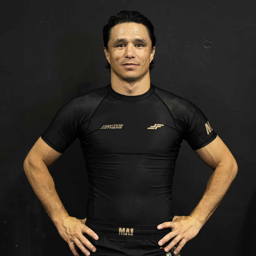 MA1 Fighting Fathers Black Short Sleeve Rashguard