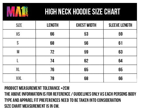 MA1 Combat Black White High Neck Hoodie - product photo 4