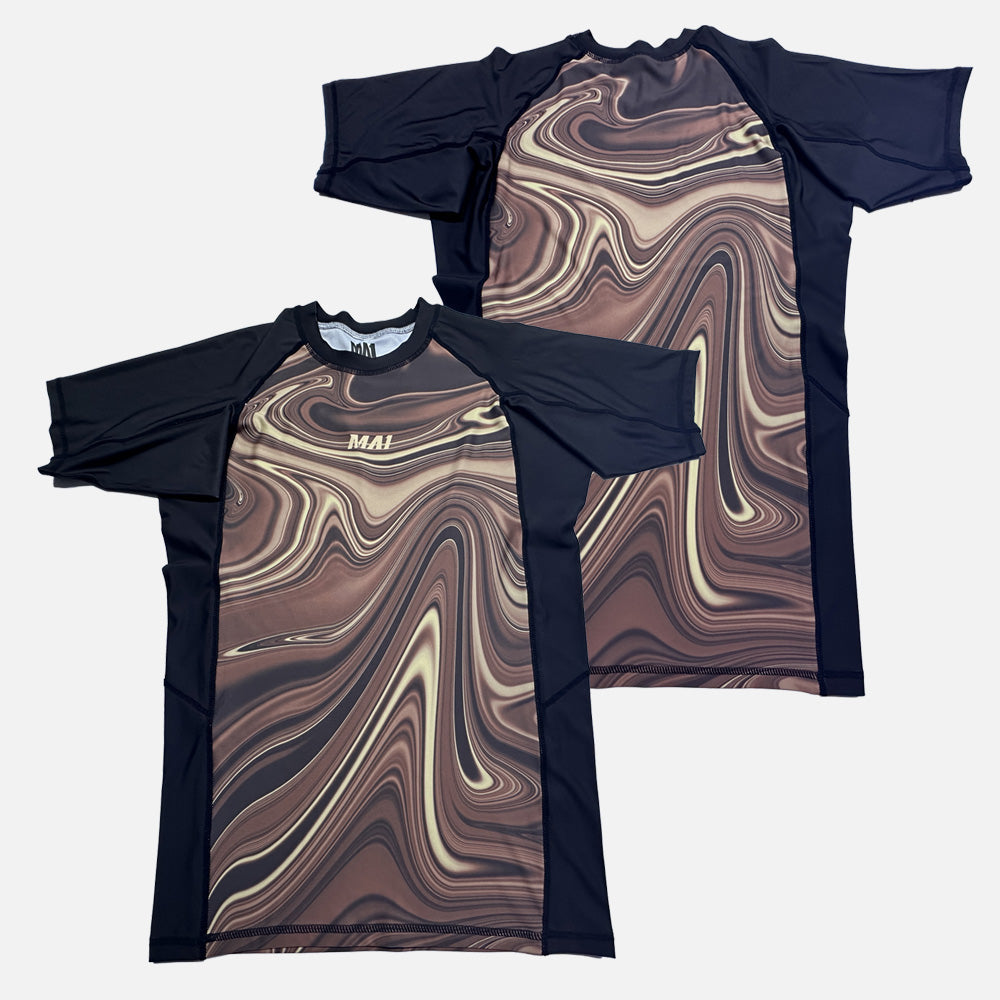 MA1 Liquid Brown Short Sleeve Rashguard, ranked brown rash guard