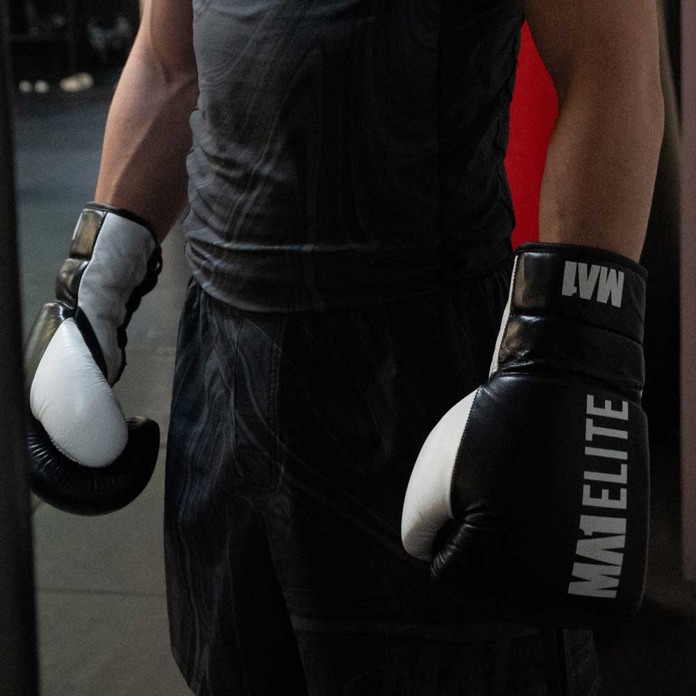 MA1 Elite Leather Lace up Gloves - Black