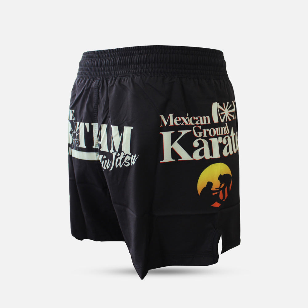 B-Team - Mexican Ground Karate Black High Cut MMA Shorts - product photo 3