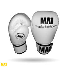 MA1 Thai Made White Leather Boxing Gloves
