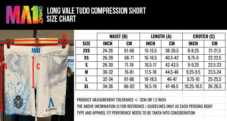 Custom Designed Male Long Vale Tudo Compression Shorts