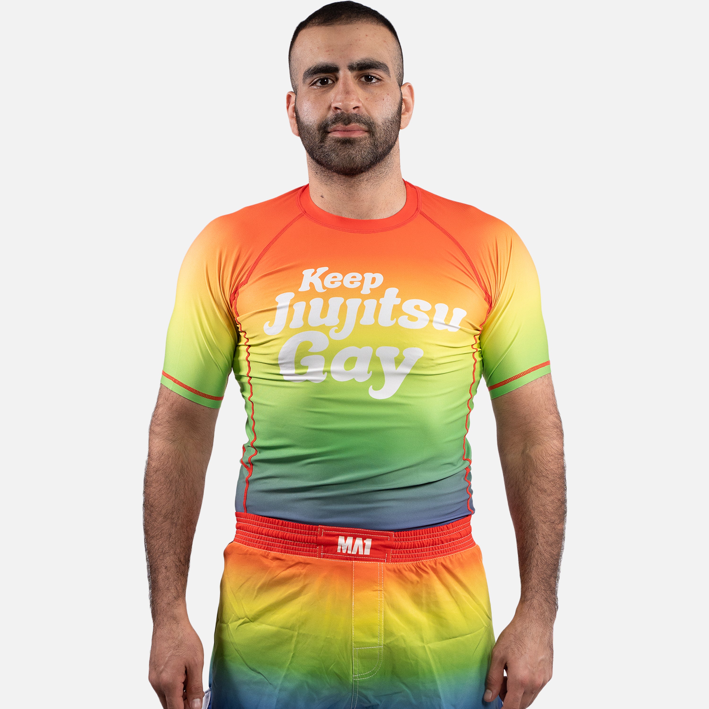 MA1 Keep BJJ Gay Gradient Short Sleeve Rashguard