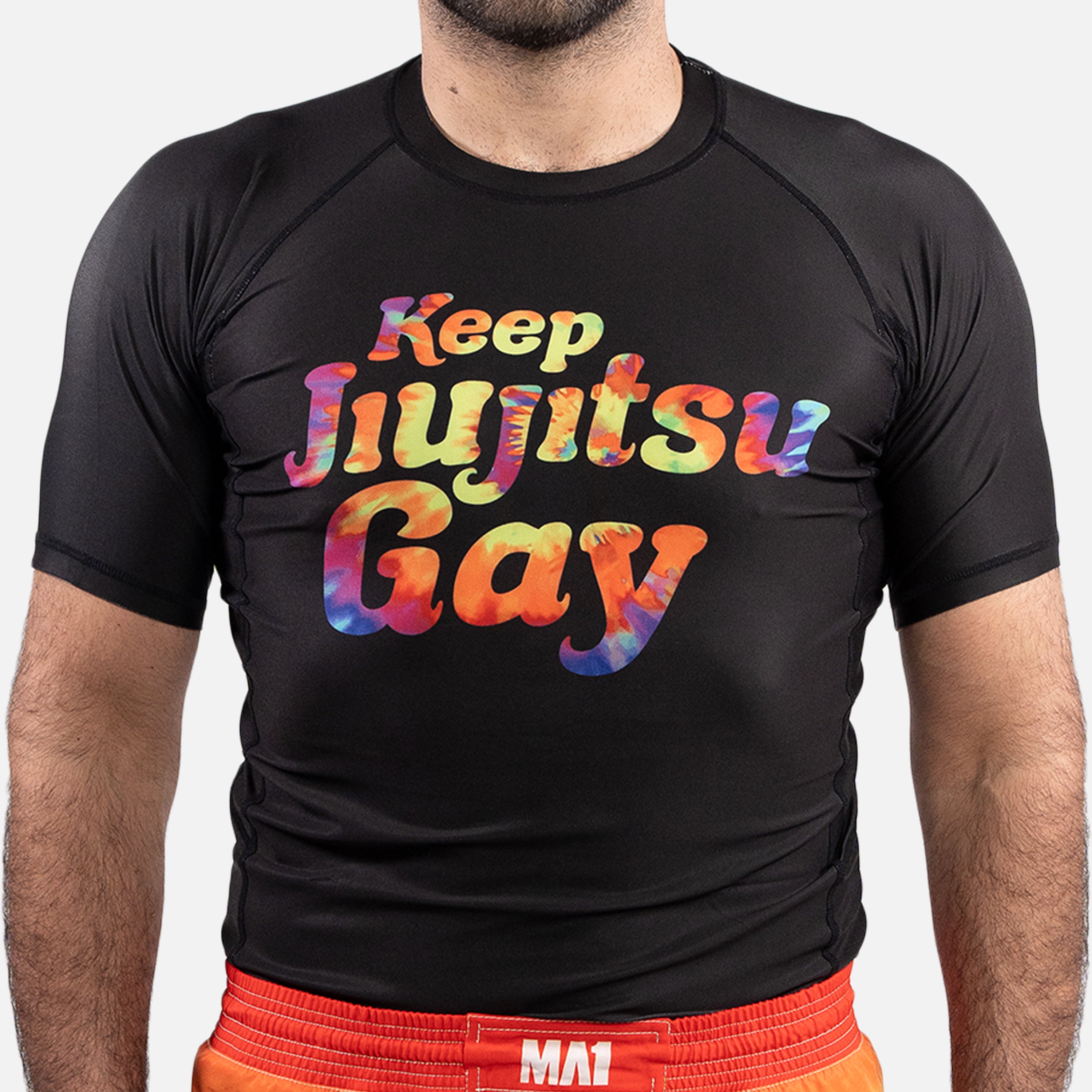 MA1 Keep BJJ Gay Logo Short Sleeve Rashguard