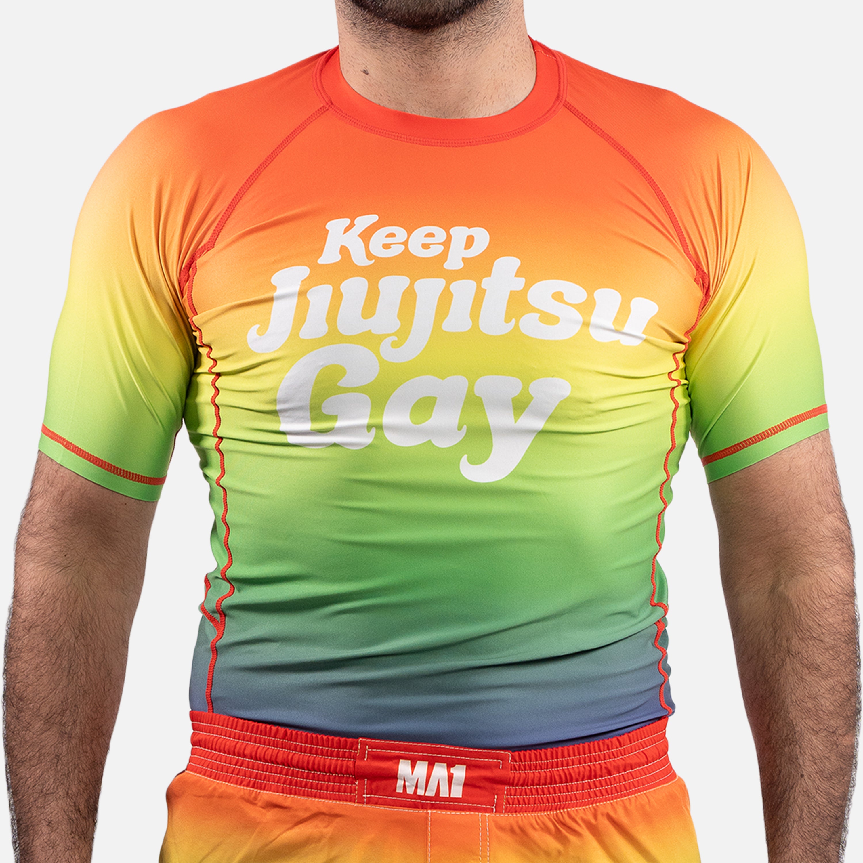 MA1 Keep BJJ Gay Gradient Short Sleeve Rashguard