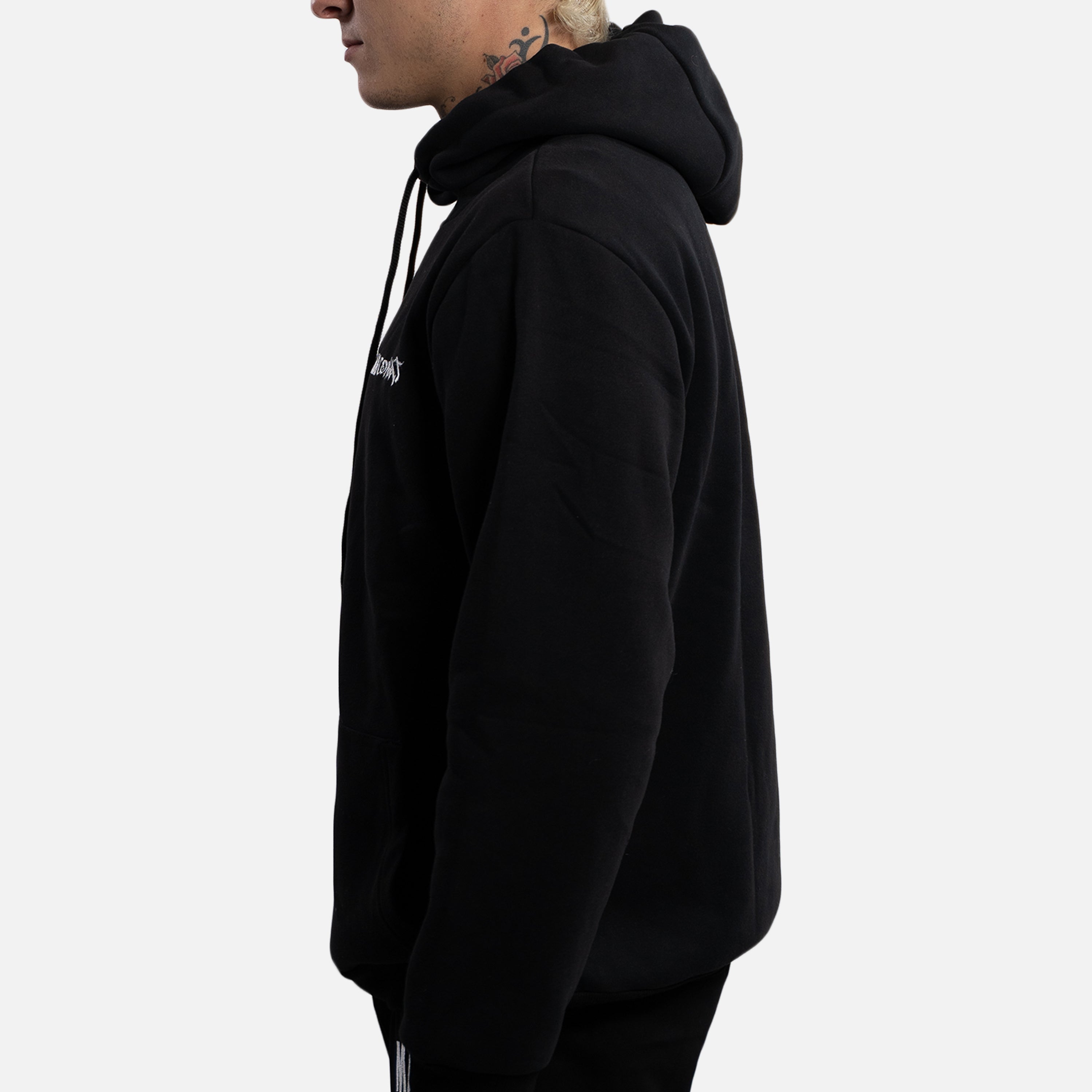 MA1 Combat Black White High Neck Hoodie