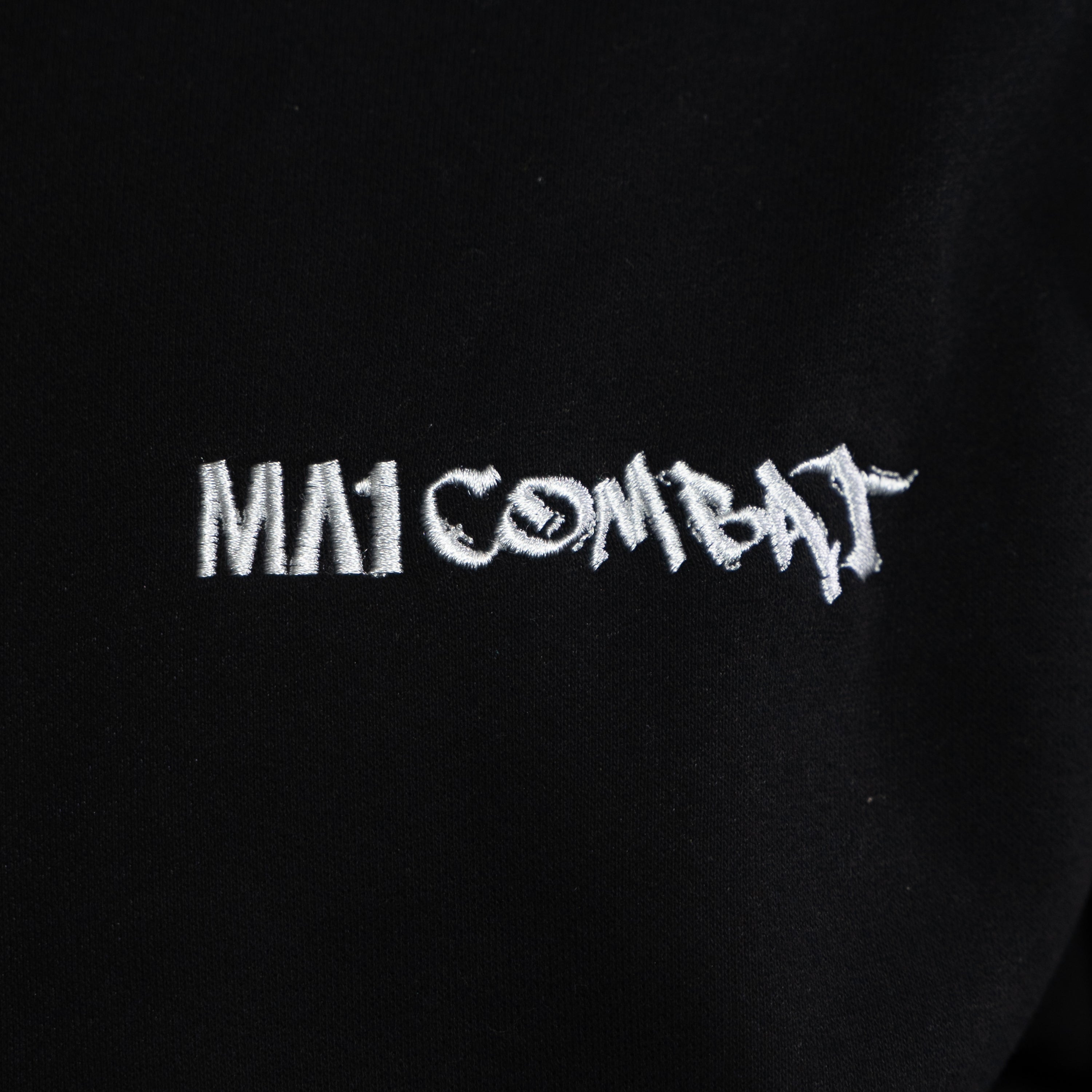 MA1 Combat Black White High Neck Hoodie