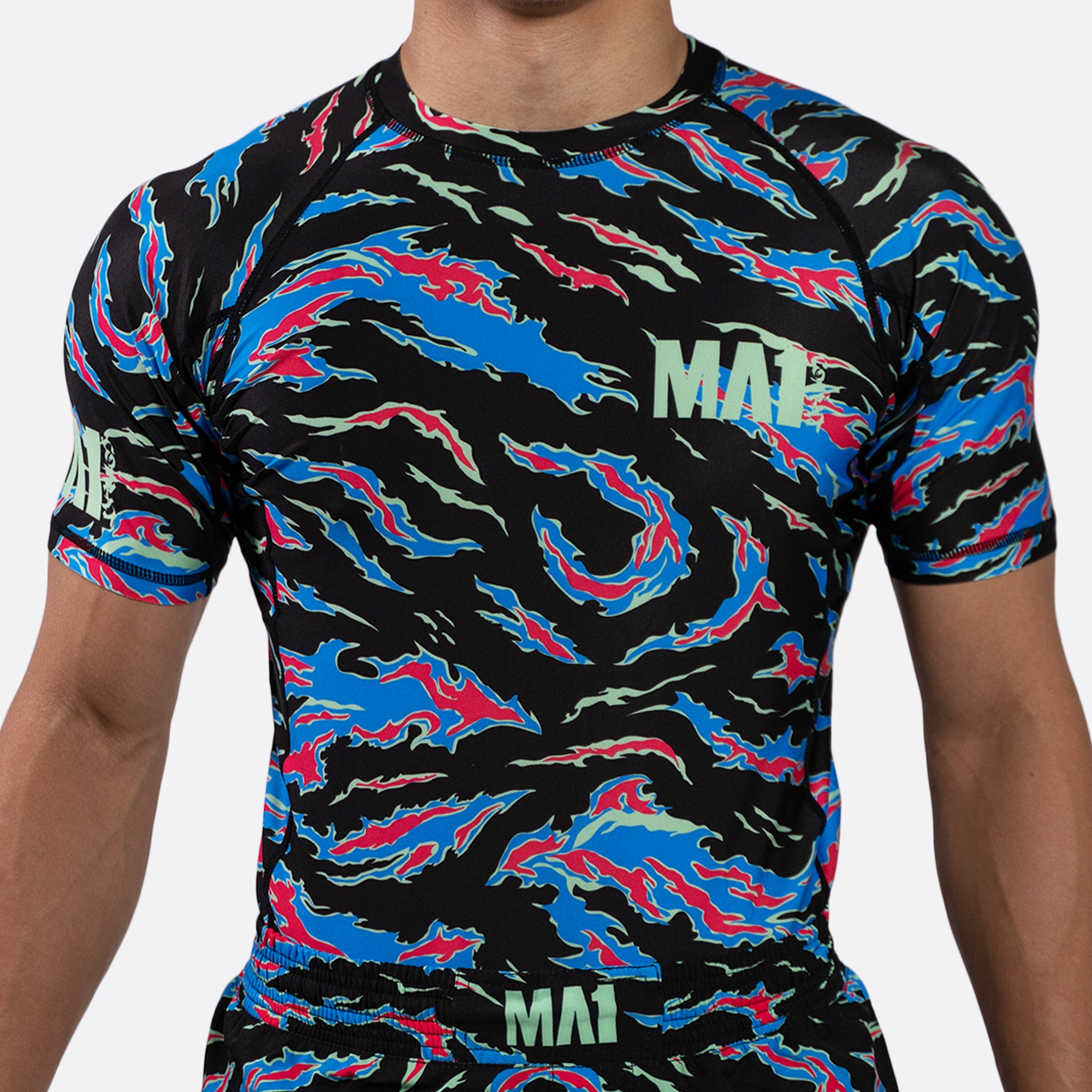 MA1 Camo Fire Short Sleeve Rashguard