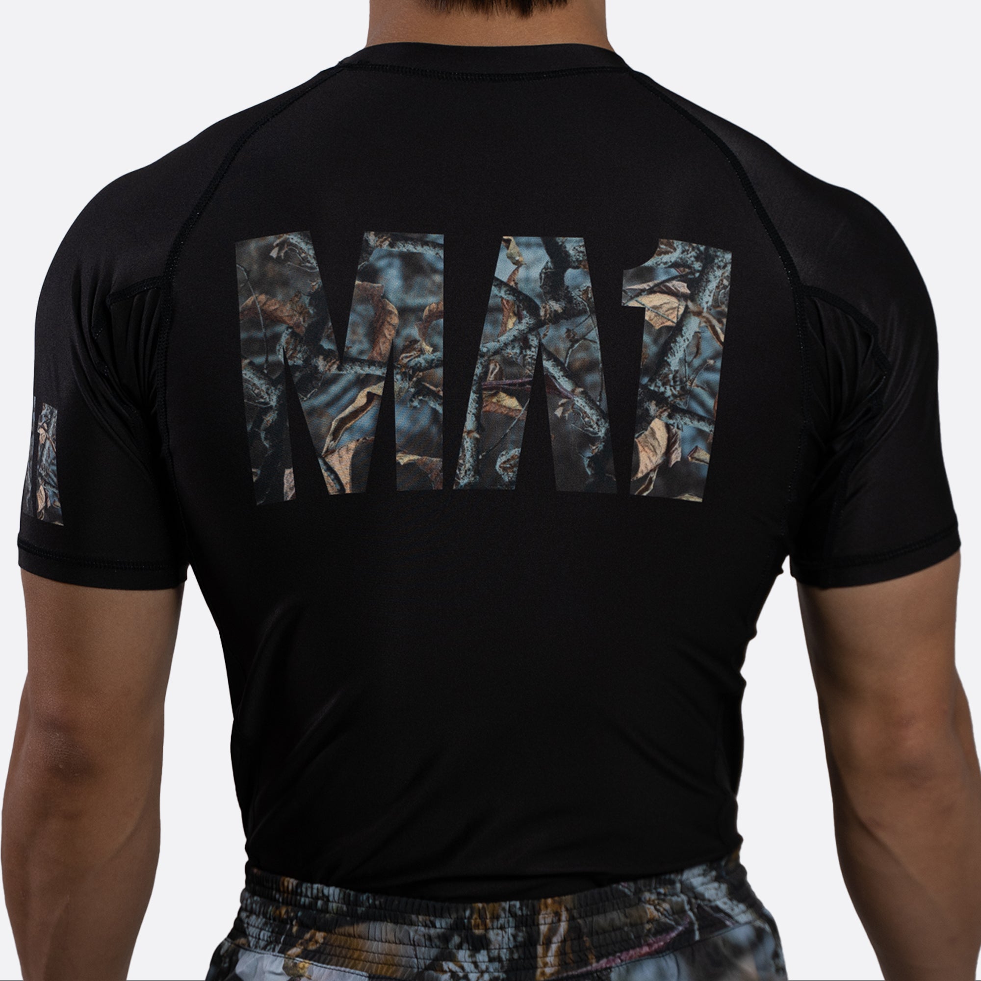 MA1 Hillbilly Camo Logo Short Sleeve Rash Guard