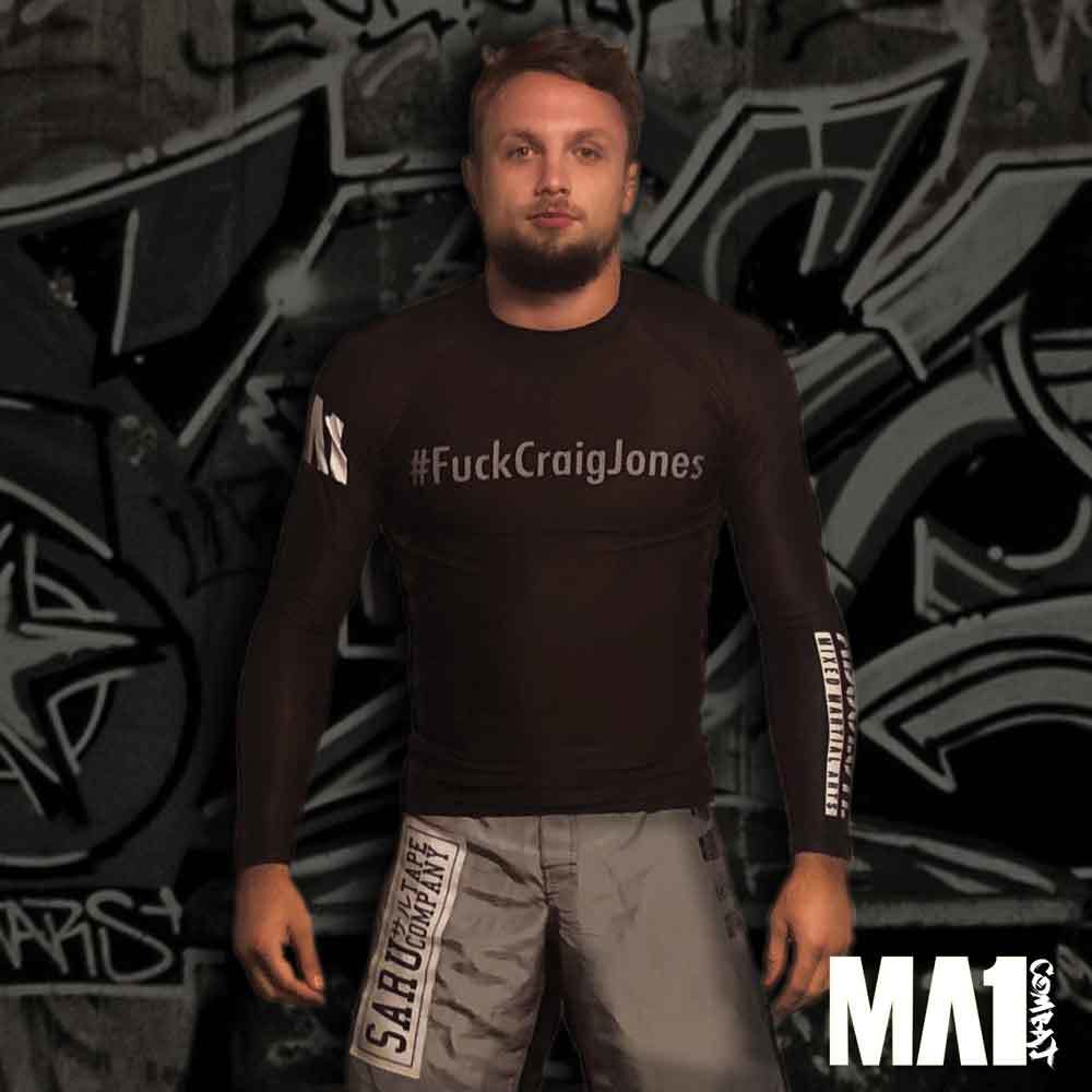 MA1 #FuckCraigJones Long Sleeve Rash Guard - Model: Craig Jones